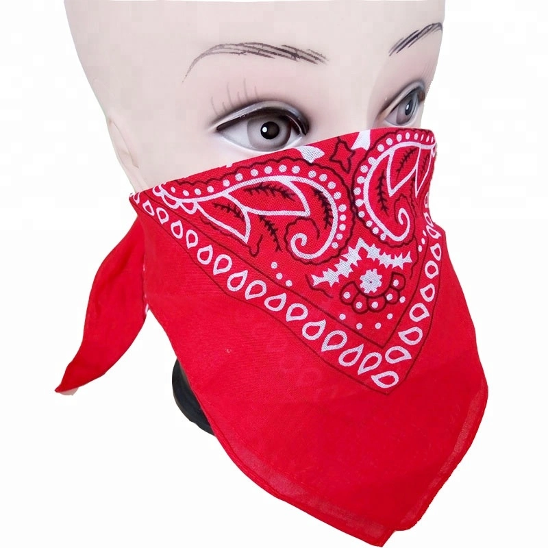 55X55cm Colorful Decoration Square Warmer Bandana with Cotton Screen Printing (J-NF20F19004)
