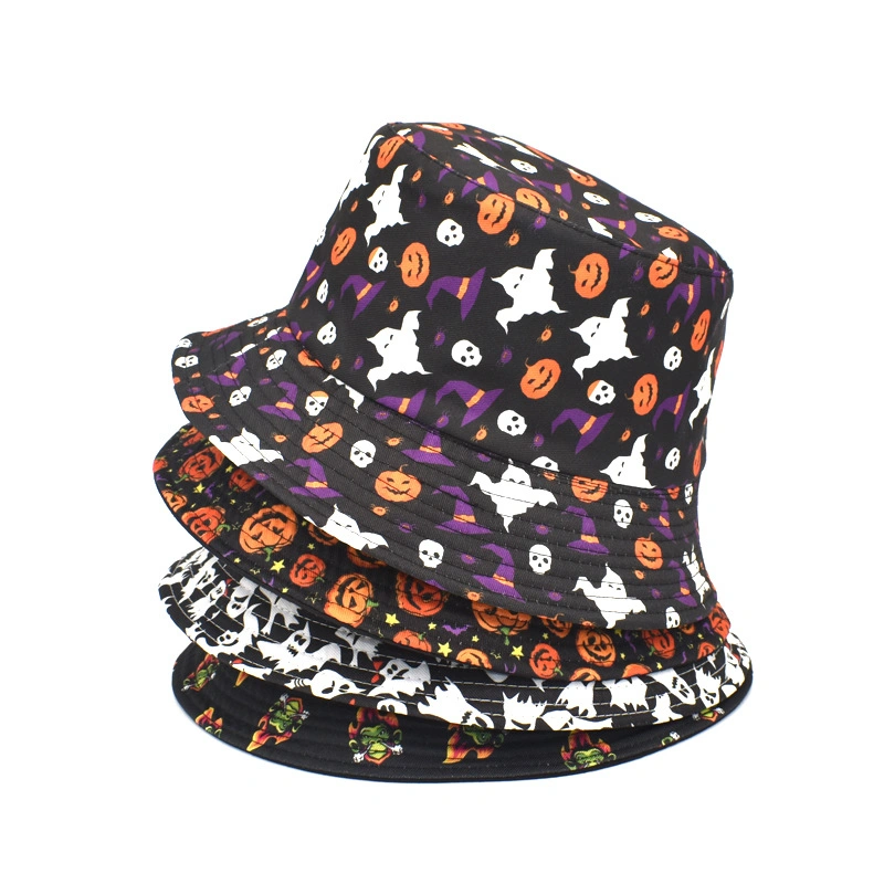 Halloween New Printed Fisherman Hat Male Visor Bucket Hat for Men