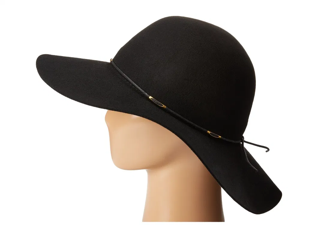 Promotional Wax Cord Hatband Wide Floppy Brim Warm Comfortable Wool Hat for Women