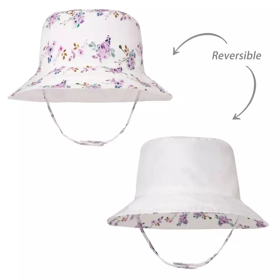 Double Side Sun Fisherman Polyester Fashion Printed Beach Summer Reversible Custom Style 5 Bucket Hat