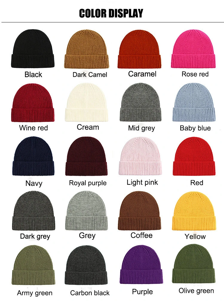 Solid Color Knitted Hat Warm and Cold Cycling Pullover Cap Fashion Simple Melon Skin Cap Casual Wool Hat