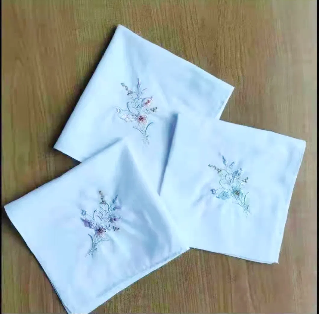 100% Cotton Handkerchiefs with Embroidery