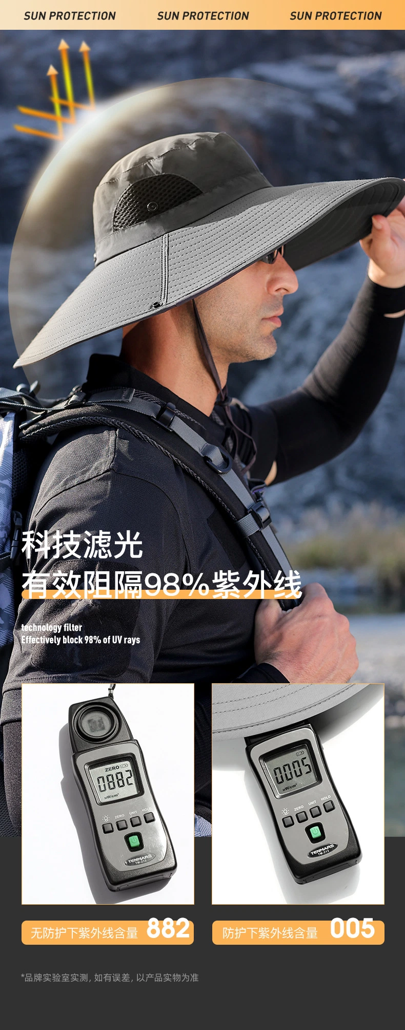 Men&prime;s Fisherman Large Brim Outdoor Mountaineering Fishing Hat