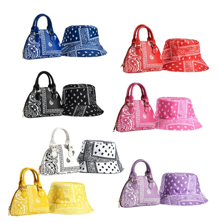 Luxury Bandana Hat Set Ladies Handbags for Women Purse and Handbags 2021