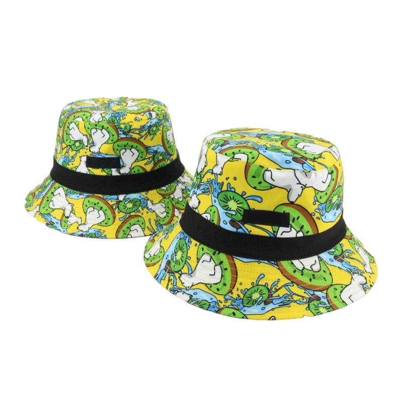 Custom Fashion High Quality Natural Sublimation Printing Bucket Hat