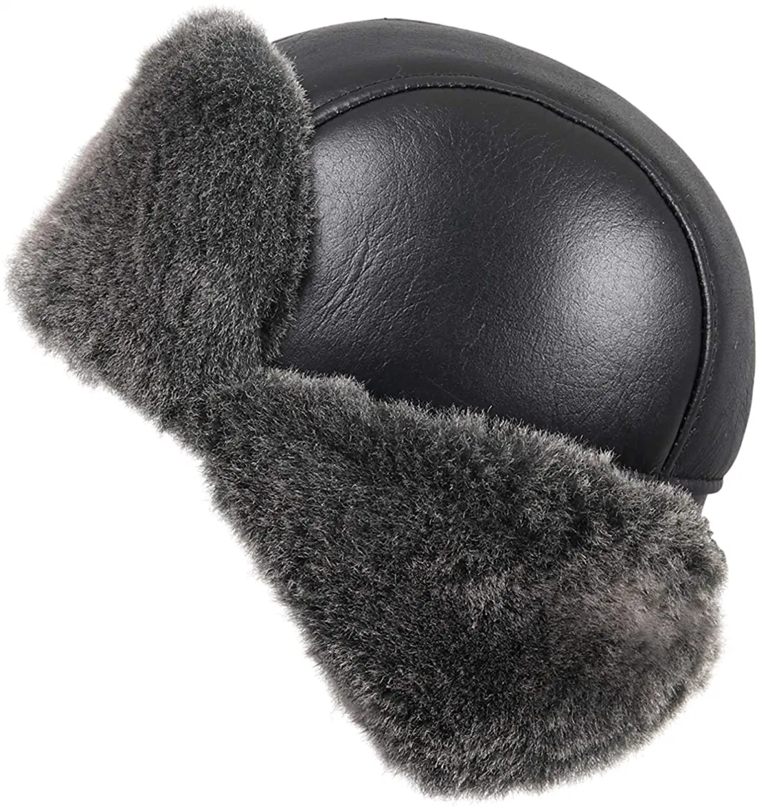 Wholesale Sheepskin Leather Aviator Russian Waterproof Warm Winter Warm Comfortable Fur Hat