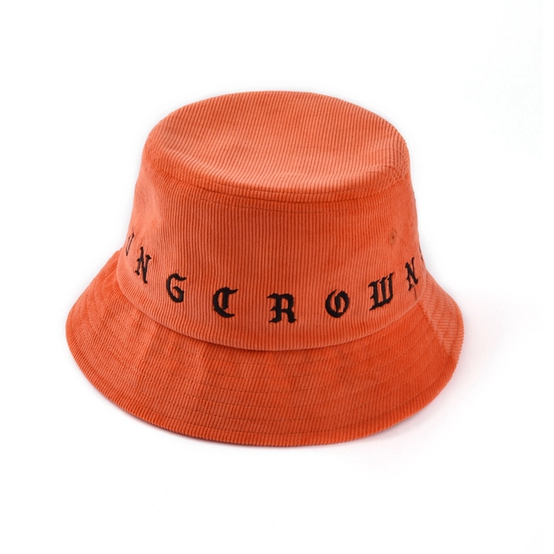 Wholesale Custom Embroidery Logo Fishing Cap Corduroy Bucket Hats