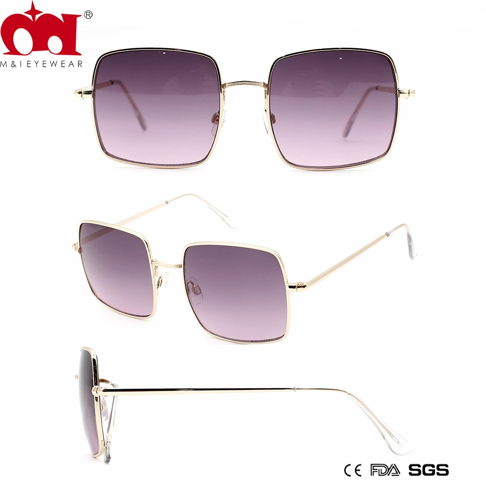 Light Color High Quality Big Fashionable Frame Metal Sungalsses (WSM20060)