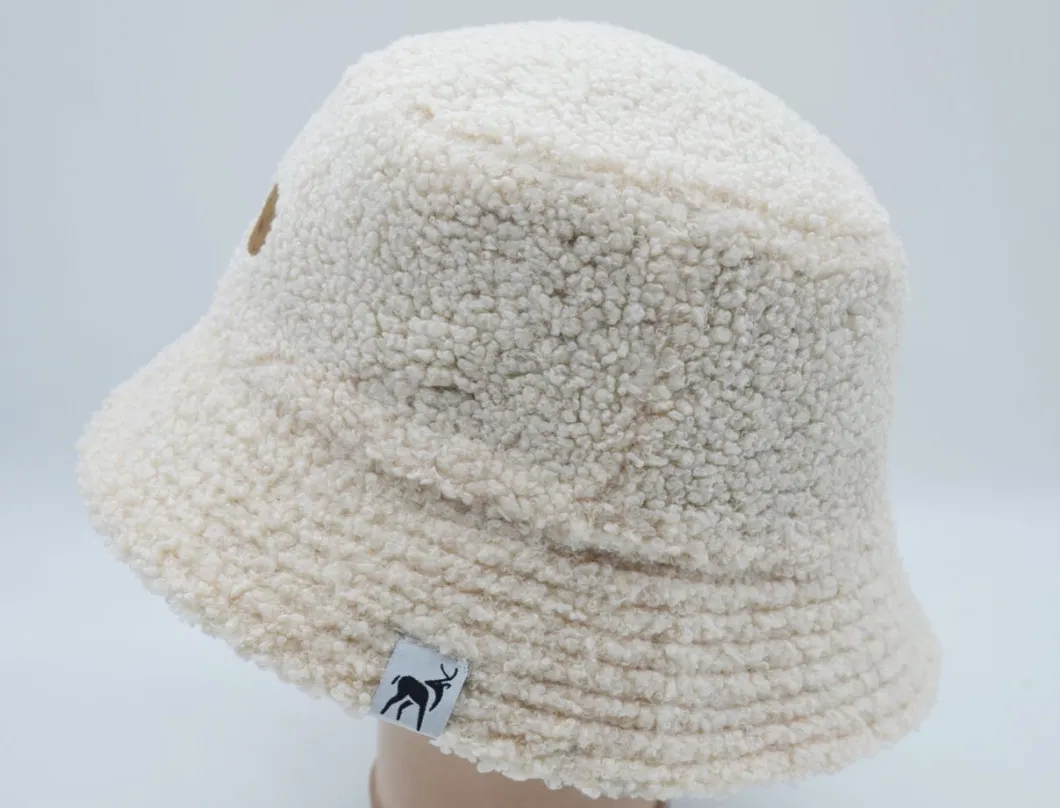 Hy Brand Reversible Beige Polyester Fleece Cotton Bucket Hats