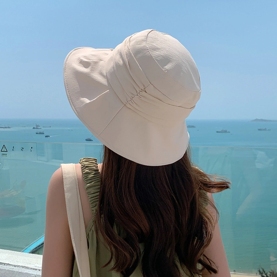 Wholesale Designer Fashion Leisure Cap Brim Sunhat White Black Lady&prime;s Bucket Hat