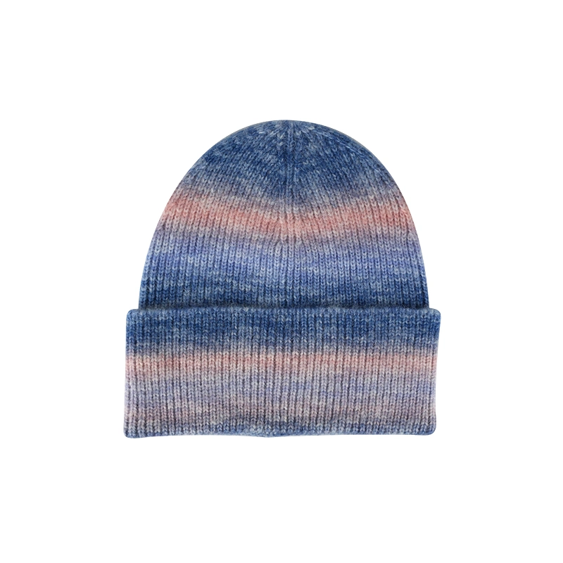 Custom Winter Knitted Beanie Hat Cap Fashion Tie Dye Unisex Beanies