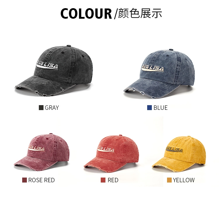 Wholesale Embroidered Cotton Sunshade Protection Sport Baseball Caps Unisex Distressed Washed Baseball Caps