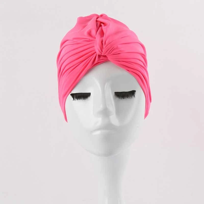 Stretchable Polyester Swimming Bathing Turban Head Cover Sun Cap Long Hair Hot Spring Swim Hat for Adult Women Men Teens Bl16758