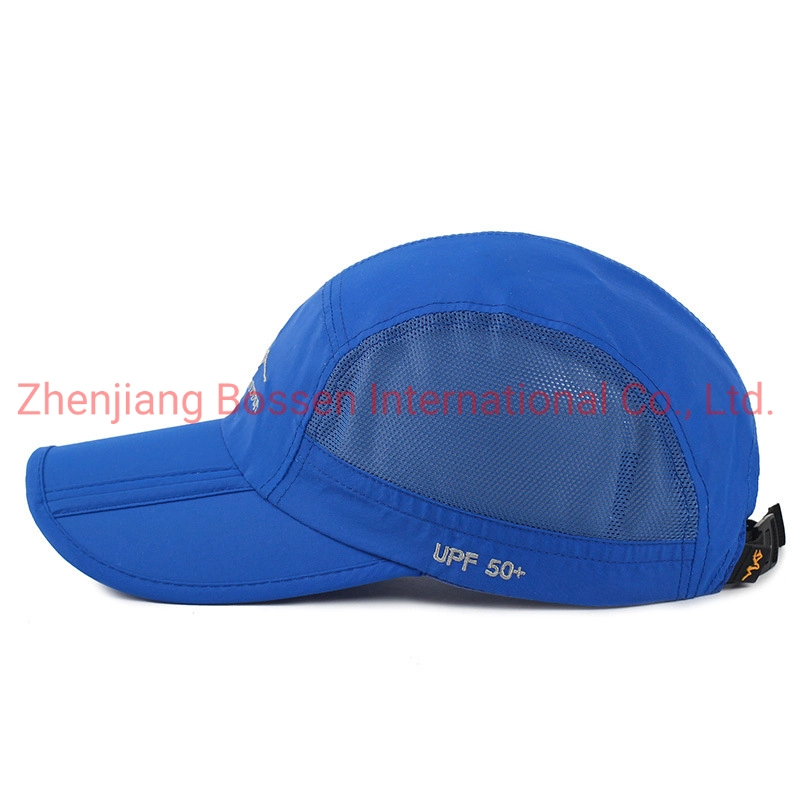 China Factory OEM Custom Color Plain 5 Panels Quick Dry Mesh Trucker Hat Black Dry Fit Baseball Cap