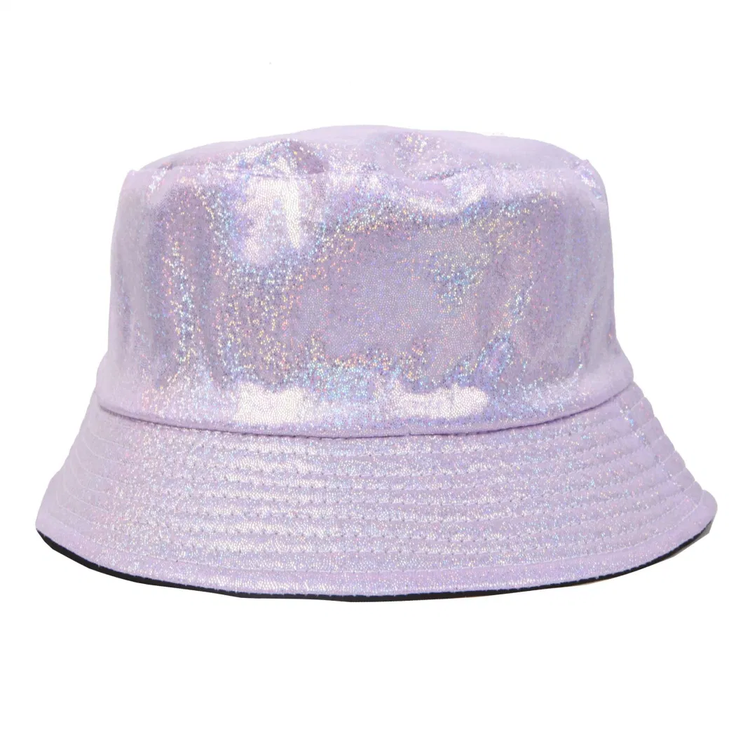 PU Leather Fisherman Hat Basin Hat Uninsex Wear Foldable Travel Hat Flat Top Sunshade Bucket Hat
