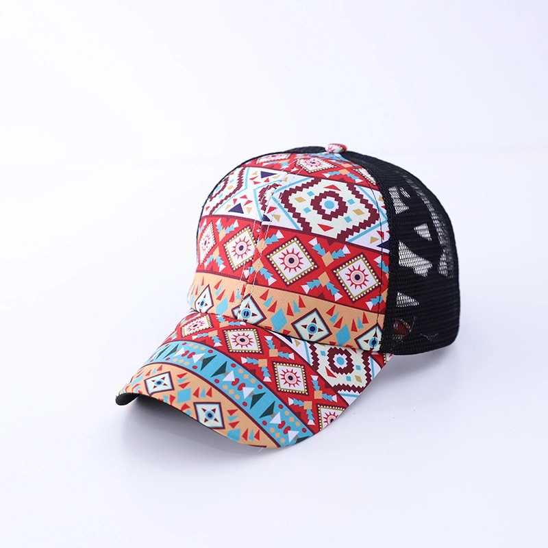 Promotional Gift Branded 6 Panel Dry Fit Material Baseball Caps with Heat Transfer Printed