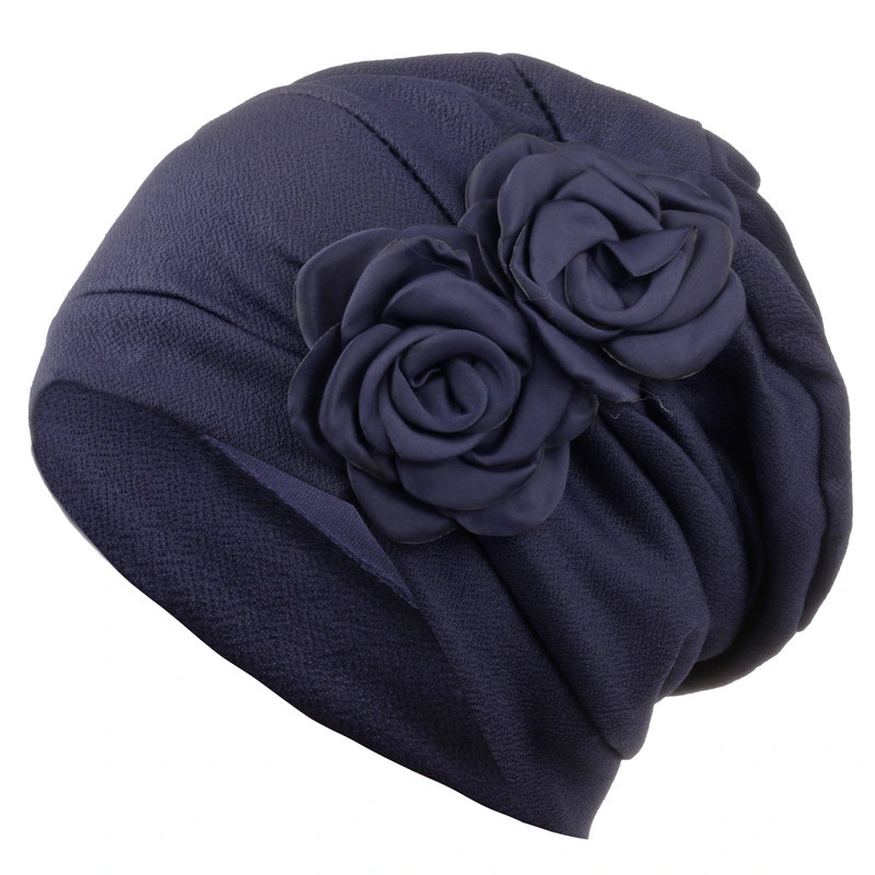 Wholesale Headwear Turbans Beanies Flowers Solid Color Hats Headwrap