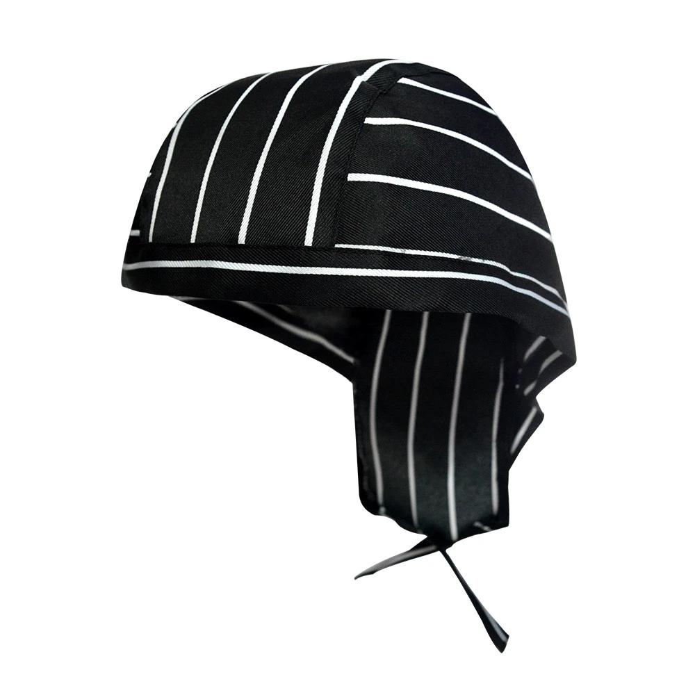 Sports Summer Hat Polyester Black and White Stripes Pirate Hat Cycling Beanie Cap Fashion Skull Cap Breathable Ponytail Hat