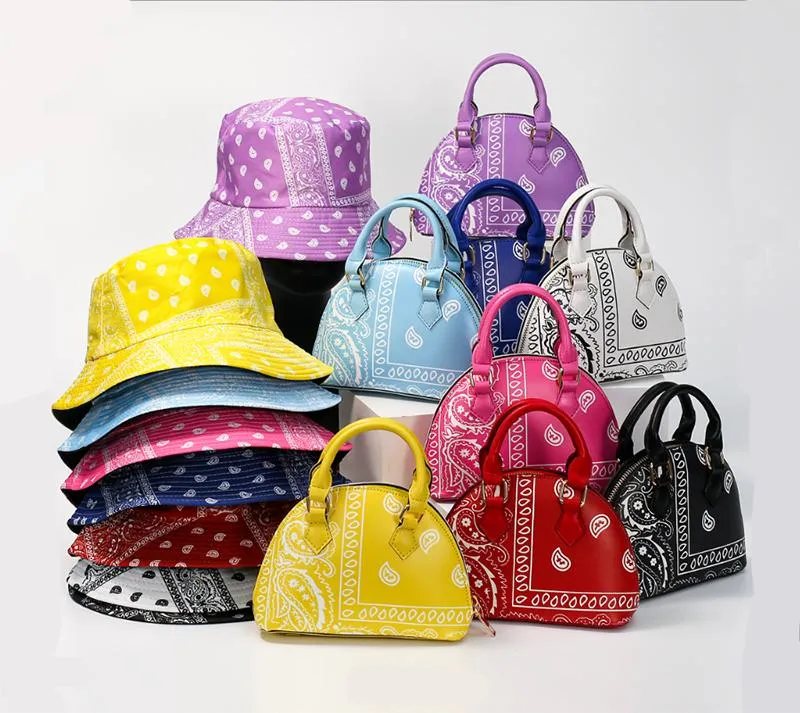 Luxury Bandana Hat Set Ladies Handbags for Women Purse and Handbags 2021