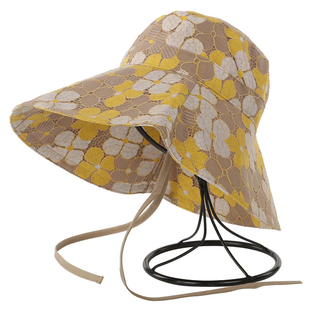 High Quality Checked Summer Custom Designer Women Wide Brim Bucket Hat