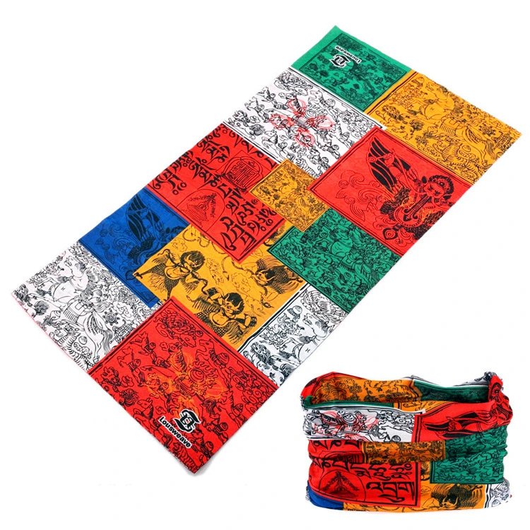 Custom 25*50cm Multi-Function Ethnic Micofiber Love Print Red Neck Tube Bandana for Women