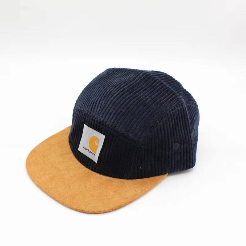 Embroidery High Quality Corduroy Snapback Cap with Custom Logo Unstructured Suede Hat