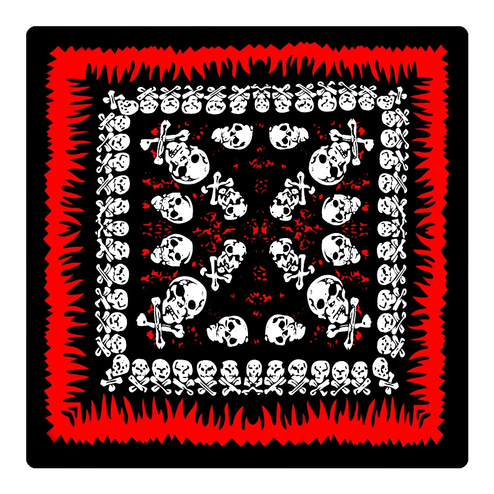 Halloween Holiday Polyester Skeleton Skull Bandana Cowboy Style Headband Bandanna