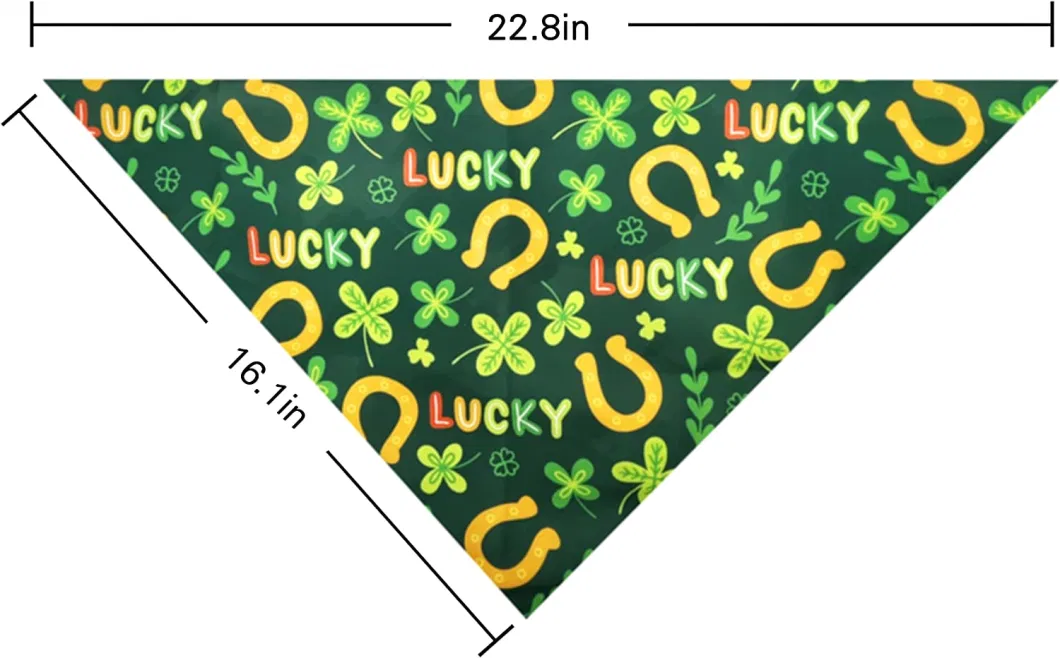 Dog Cat Bandana Holiday Irish Lucky Shamrock Bandana for Large Medium Small Puppies Pets