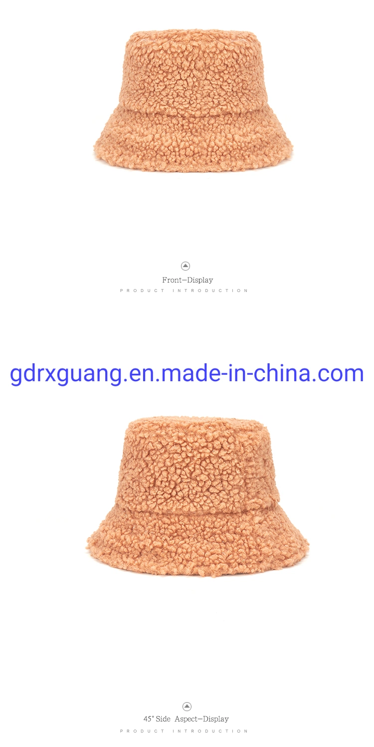 Wholesale Fleece Faux Fur Fuzzy Bucket Hats with Custom Logo