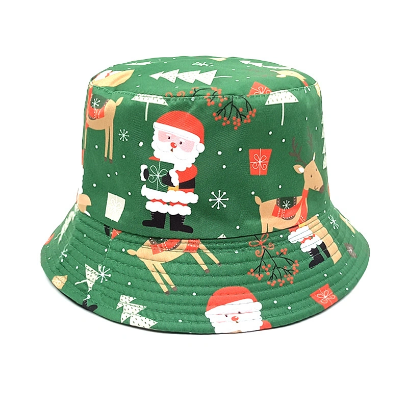 2023 New Arrival Custom Printing Christmas Pattern Cotton Bucket Hat