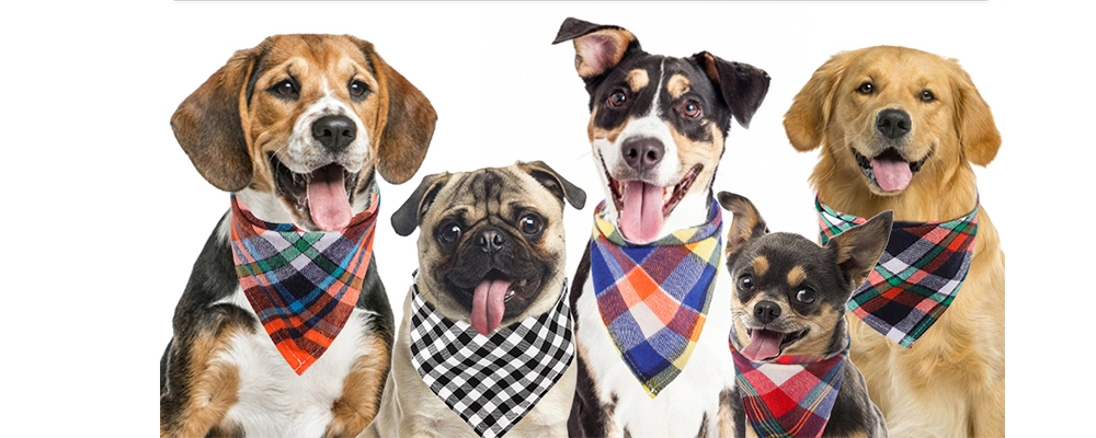 New Grid Style Pet Bandana Custom Designer Dog Bandanas