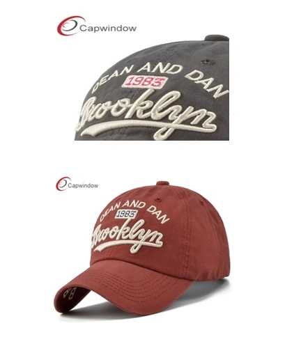 3D Embroidered 6 Panel Baseball Cap with 100% Cotton