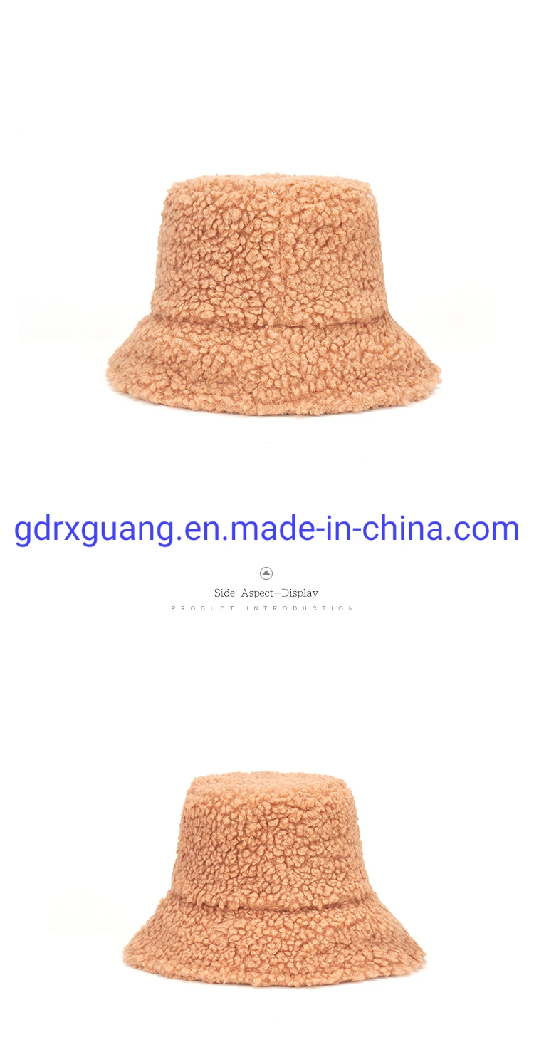 Wholesale Fleece Faux Fur Fuzzy Bucket Hats with Custom Logo