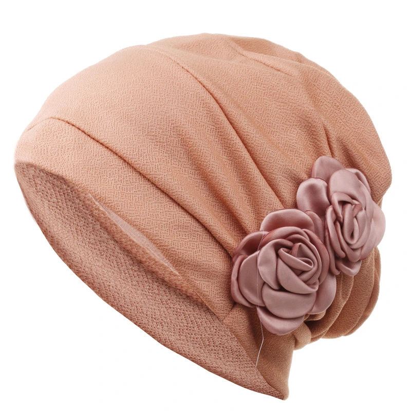 Wholesale Headwear Turbans Beanies Flowers Solid Color Hats Headwrap