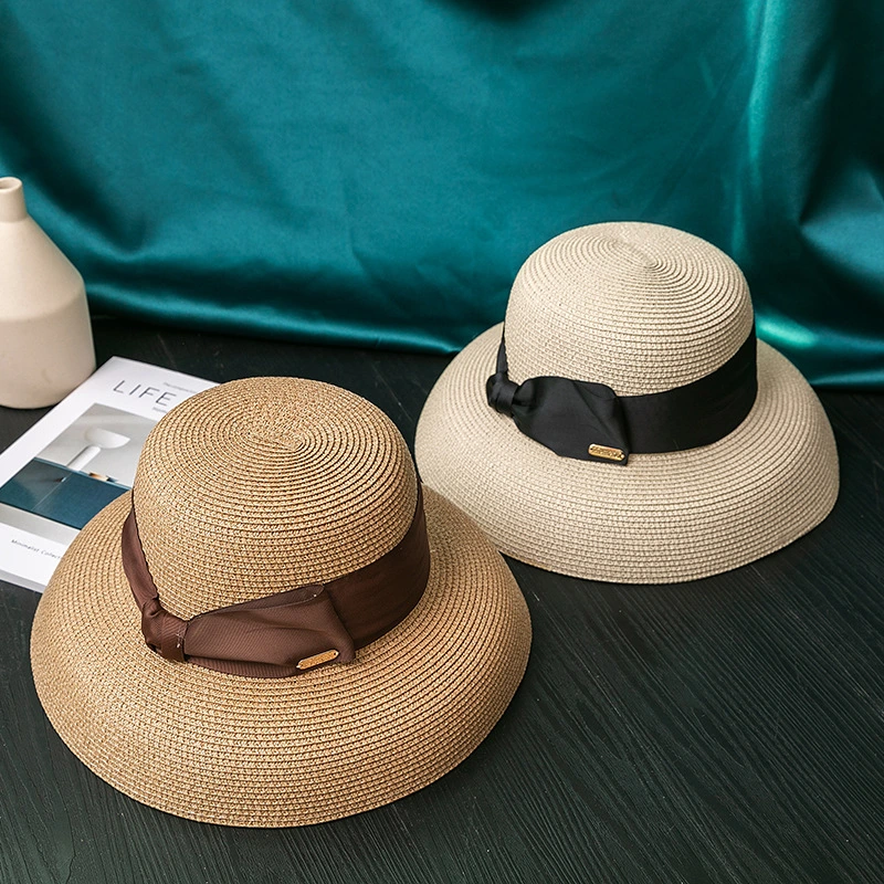 Women Lady Summer Fashion Knitted Wide-Brim Straw Wholesale Beach Hat
