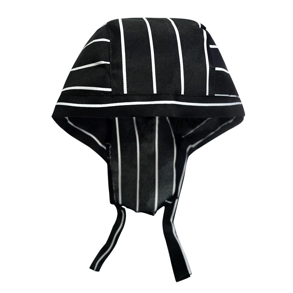 Sports Summer Hat Polyester Black and White Stripes Pirate Hat Cycling Beanie Cap Fashion Skull Cap Breathable Ponytail Hat