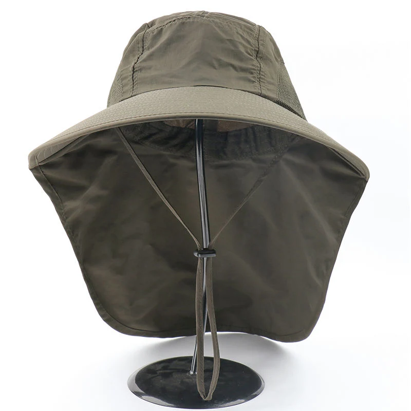 Summer Upf 50+ Sun Hat Women Men Waterproof Bucket Hats with Neck Flap Outdoor Large Wide Brim Fishing Hat