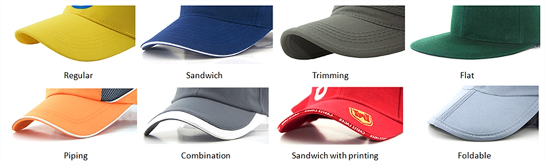 Wholesale Women Adjustable Sun Visor Custom Embroidery Cotton Sun Visor Hat Sun Visor Cap/Sports Visor Hat for Men/Cap