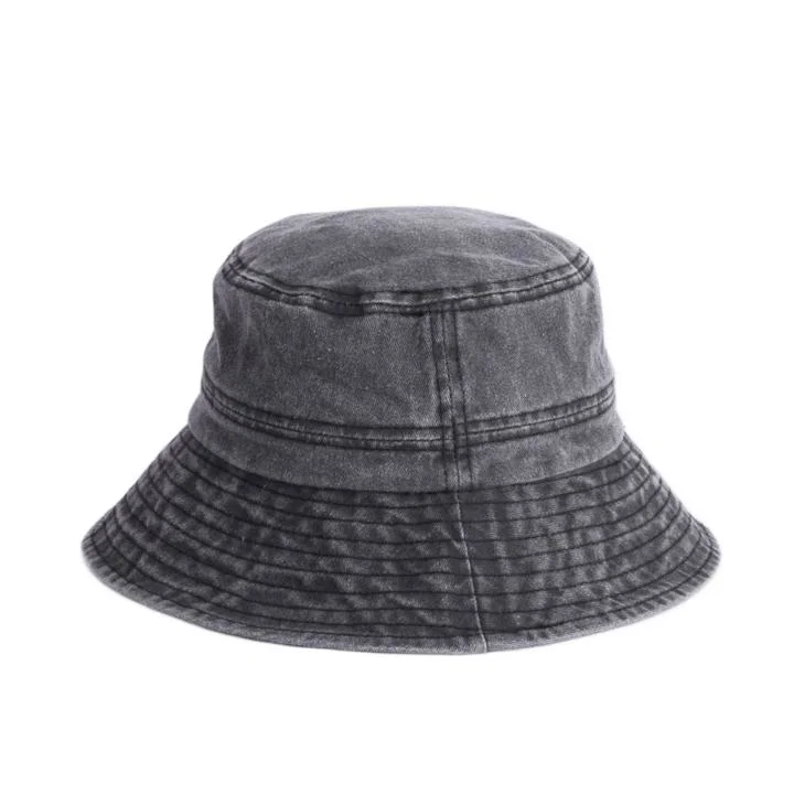 Custom Fashion Classic Multicolor Washed Denim Unisex Bucket Hat Fisherman Hat for Outdoor Activities