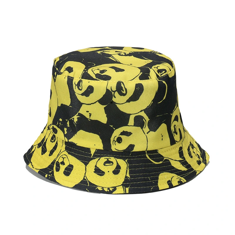 Multiple Panda Pattern Printing Bucket Hat Double-Sided Bucket Hat