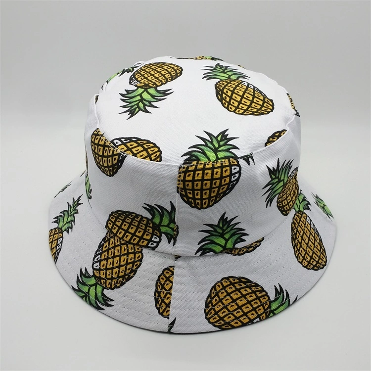 Custom Logo Designer Print Blue Green Pineapple Logo Blank Cotton Adult Unisex Terry Cloth Toweling Bucket Hat