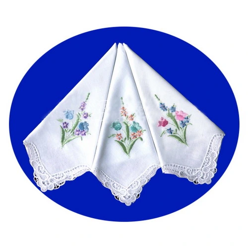 100% Cotton Embroideried Wedding Handkerchiefs