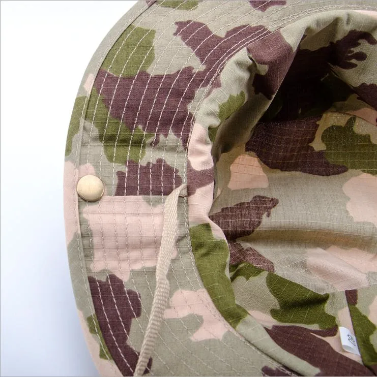 Wholesale Camo Fisherman Hat Fishing Hunting Hiking Outdoor Tactical Round Brim Hat