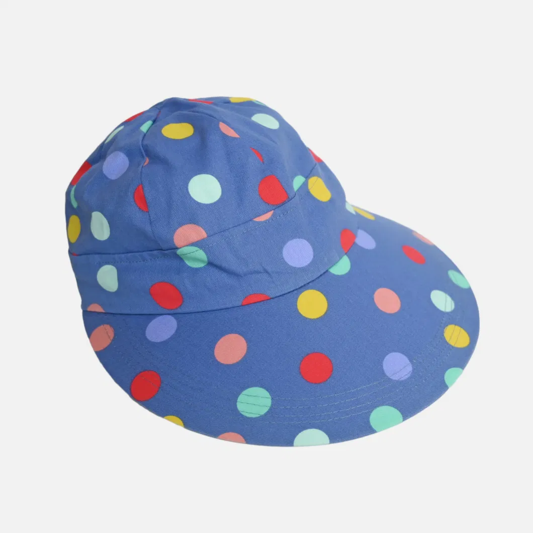 Super Brim Women Cotton Bucket Hat with Sublimation Printing Colourful Fashion Hat Casual Plain Sun Protective Cap for Beach