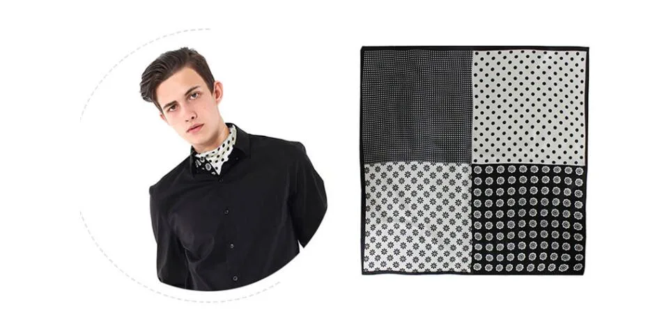 Digital Printing Square Silk Handkerchief for Men