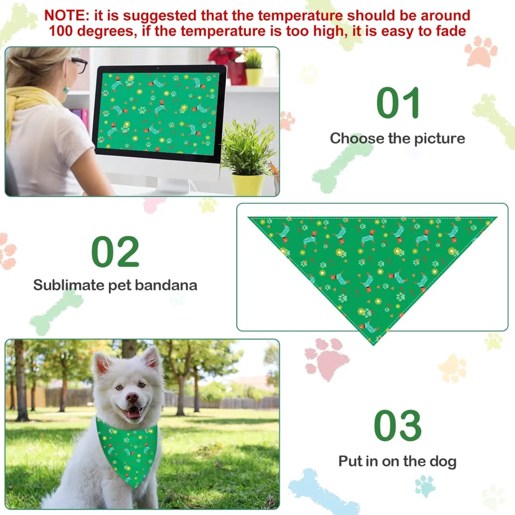 Plain Dog Bandanas Bulk Washable Puppy Bandana Blank Sublimation Dog Bandanas