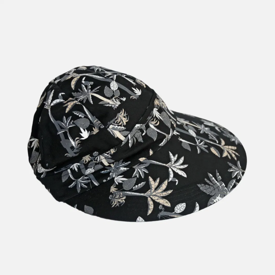 Super Brim Women Cotton Bucket Hat with Sublimation Printing Colourful Fashion Hat Casual Plain Sun Protective Cap for Beach