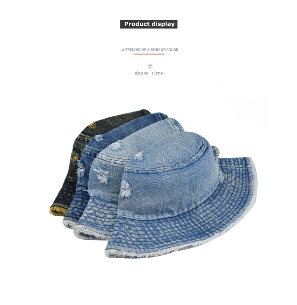 Wholesale Custom Logo Winter Fishing Denim Sun Bucket Hats