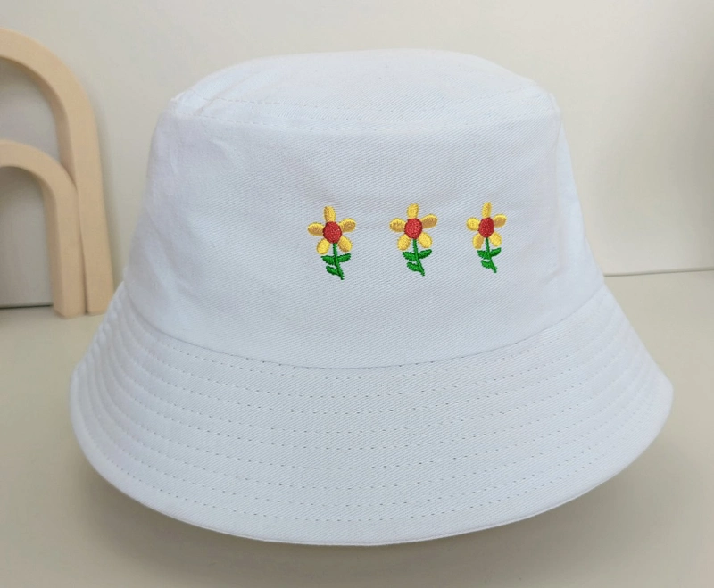 Leisure Flower Embroidery Bucket Hat