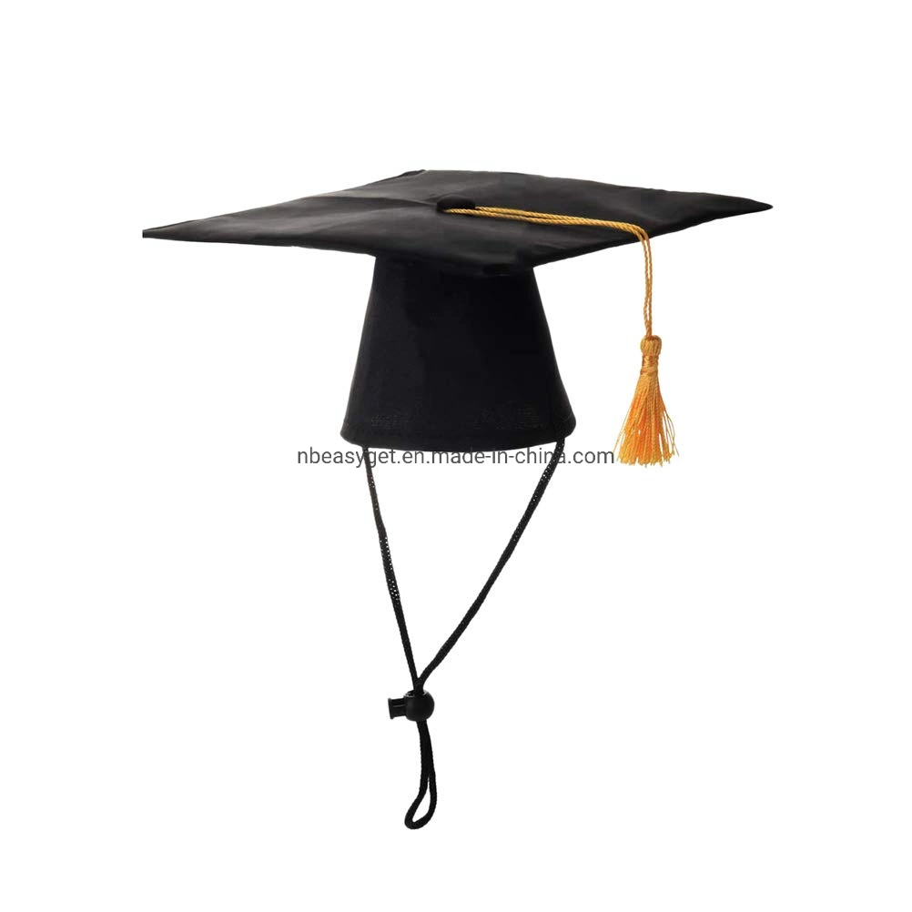 Graduation Hat Pet Accessories Black Graduation Hat with Adjustable Rope Design Pet Costume Hat Esg12444